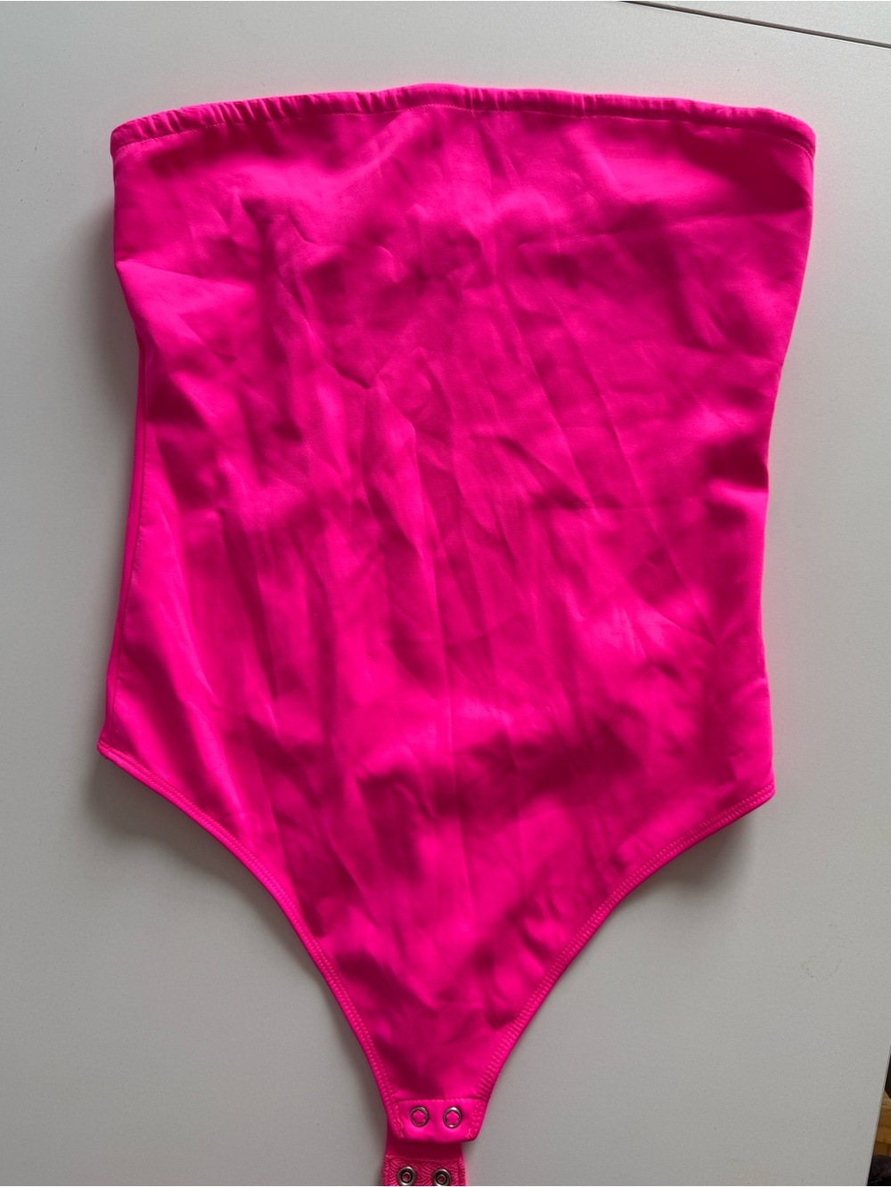 Good American Neon Pink Strapless Bodysuit